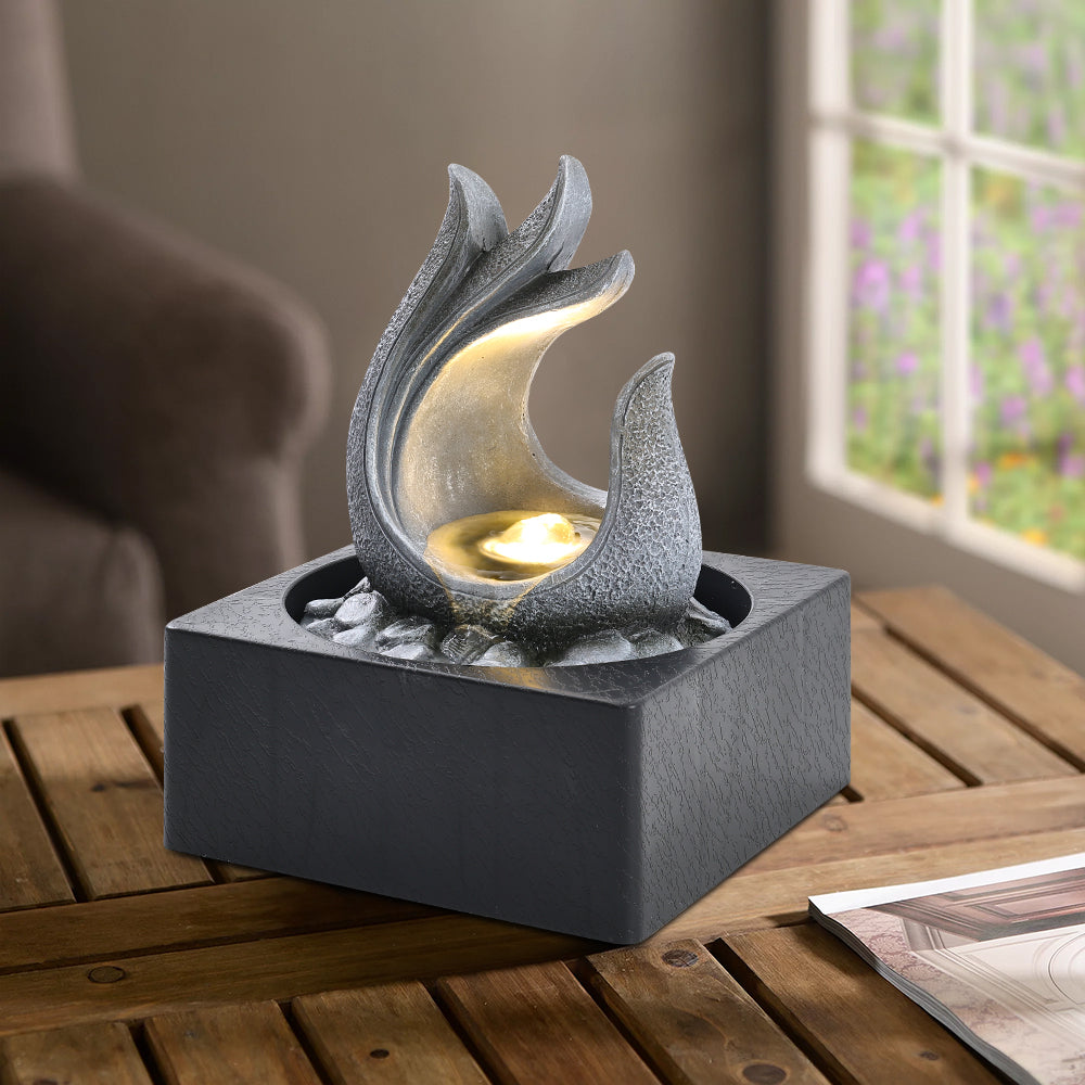 Tabletop Resin Water Fountain With Led Light