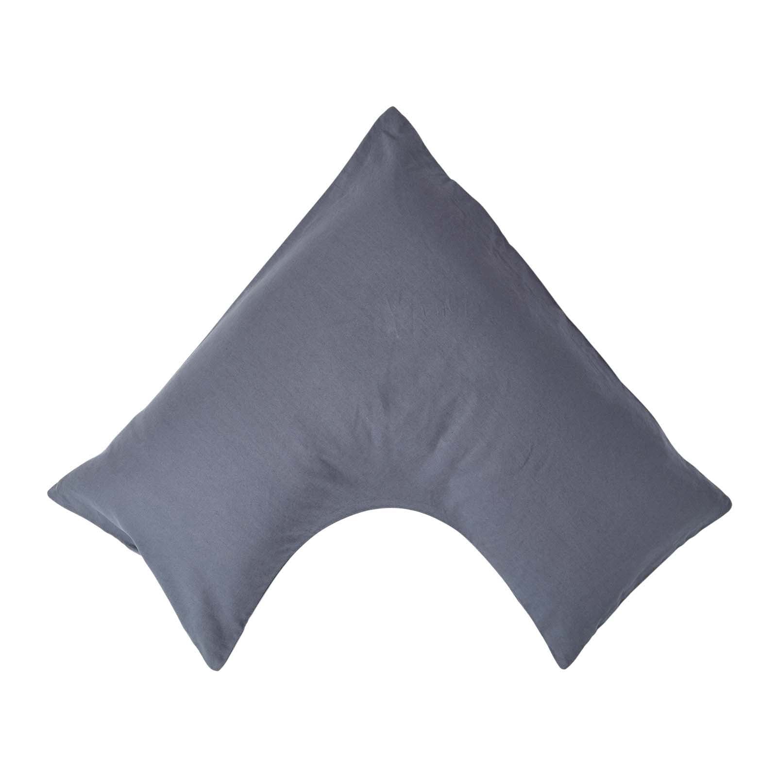 Linen V Shaped Pillowcase | V Shape | Dark Grey