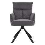 Modern Upholstered Swivel Armchair with Black Legs
