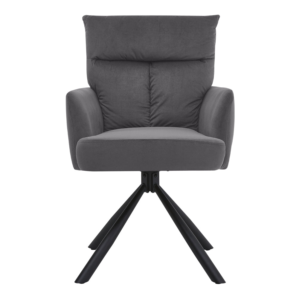 Modern Upholstered Swivel Armchair with Black Legs