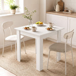 HOMCOM Square Dining Table, Kitchen Table With White Wood Effect