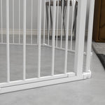 2-in-1 Dog Pen, Safety Pet Gate, 8 Panels, For Medium Dogs, 90hcm - White