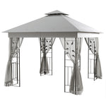 3(m) X 3(m) Patio Garden Metal Gazebo Marquee Party Tent | Light Slate Gray