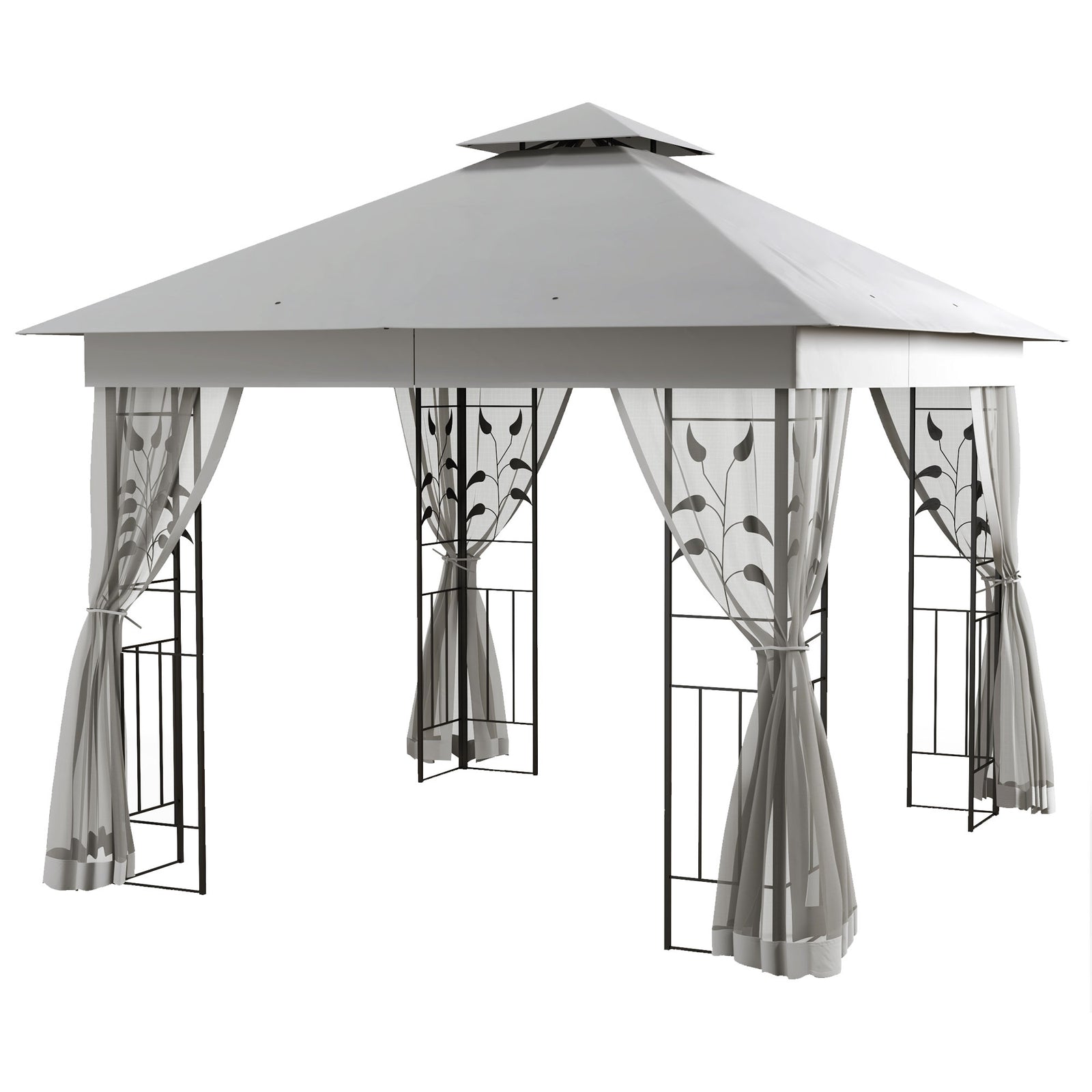 3(m) X 3(m) Patio Garden Metal Gazebo Marquee Party Tent | Light Slate Gray