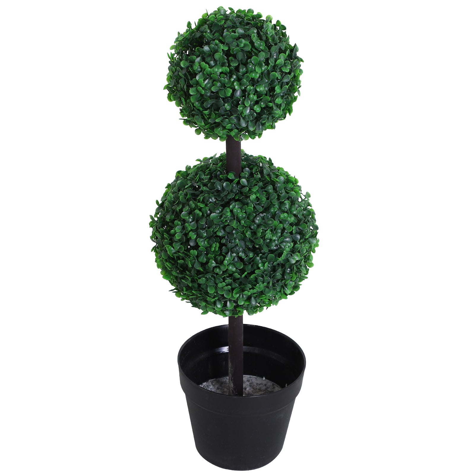 2 Pcs 67/112cm Artificial Boxwood Three Balls Tree Décor | Medium | Green