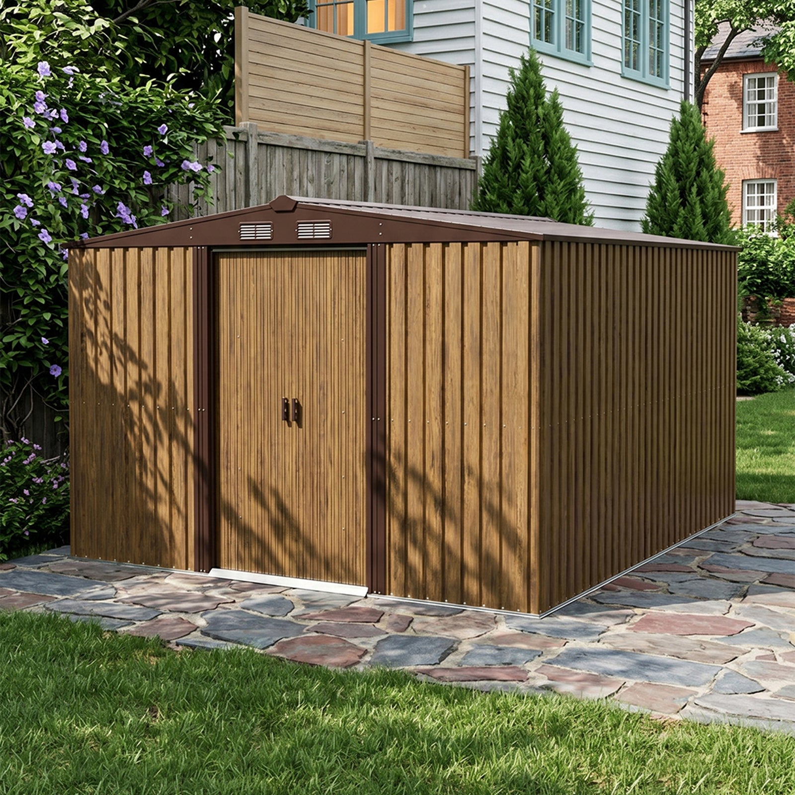 Breeins 12x10 Ft Large Metal Garden Tool Storage Shed