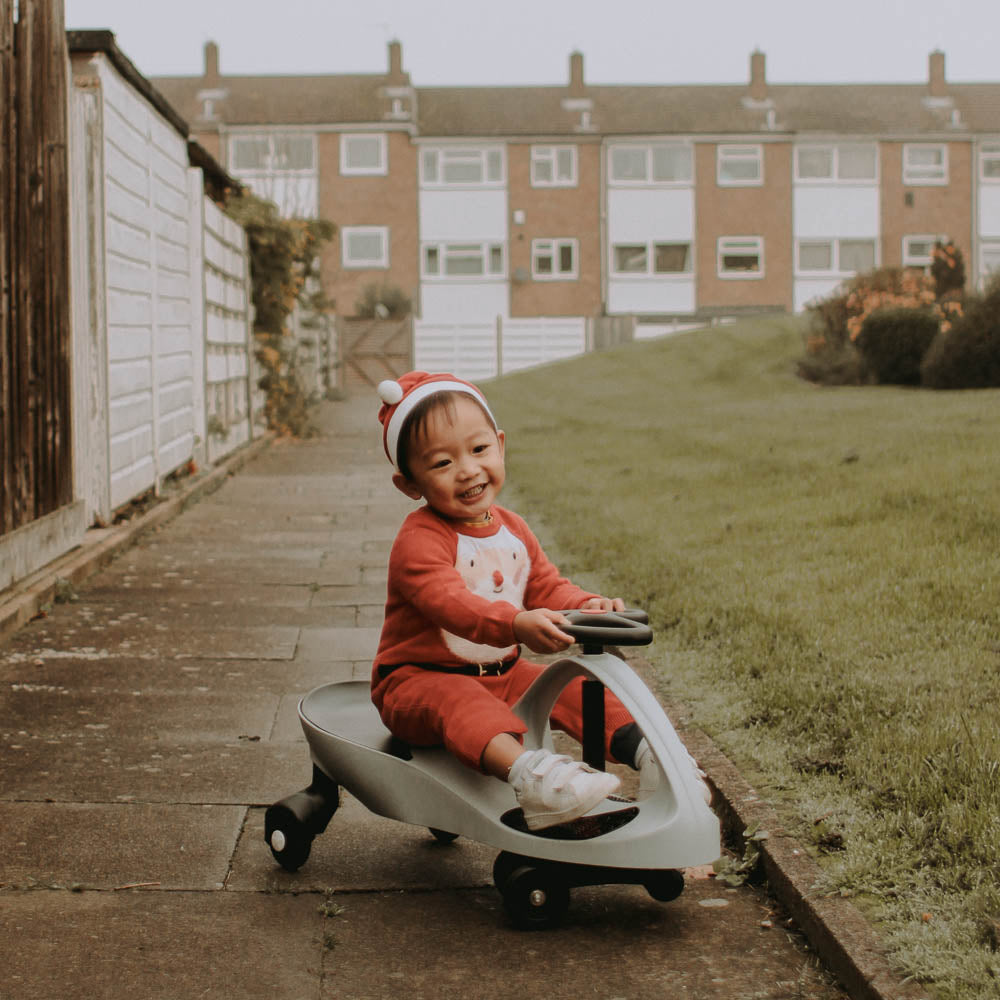 Unique Self Propelled Kids Ride On Toy, Wiggle Car - Grey