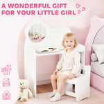 Kids Dressing Table With Mirror, Stool, Vanity Table | White