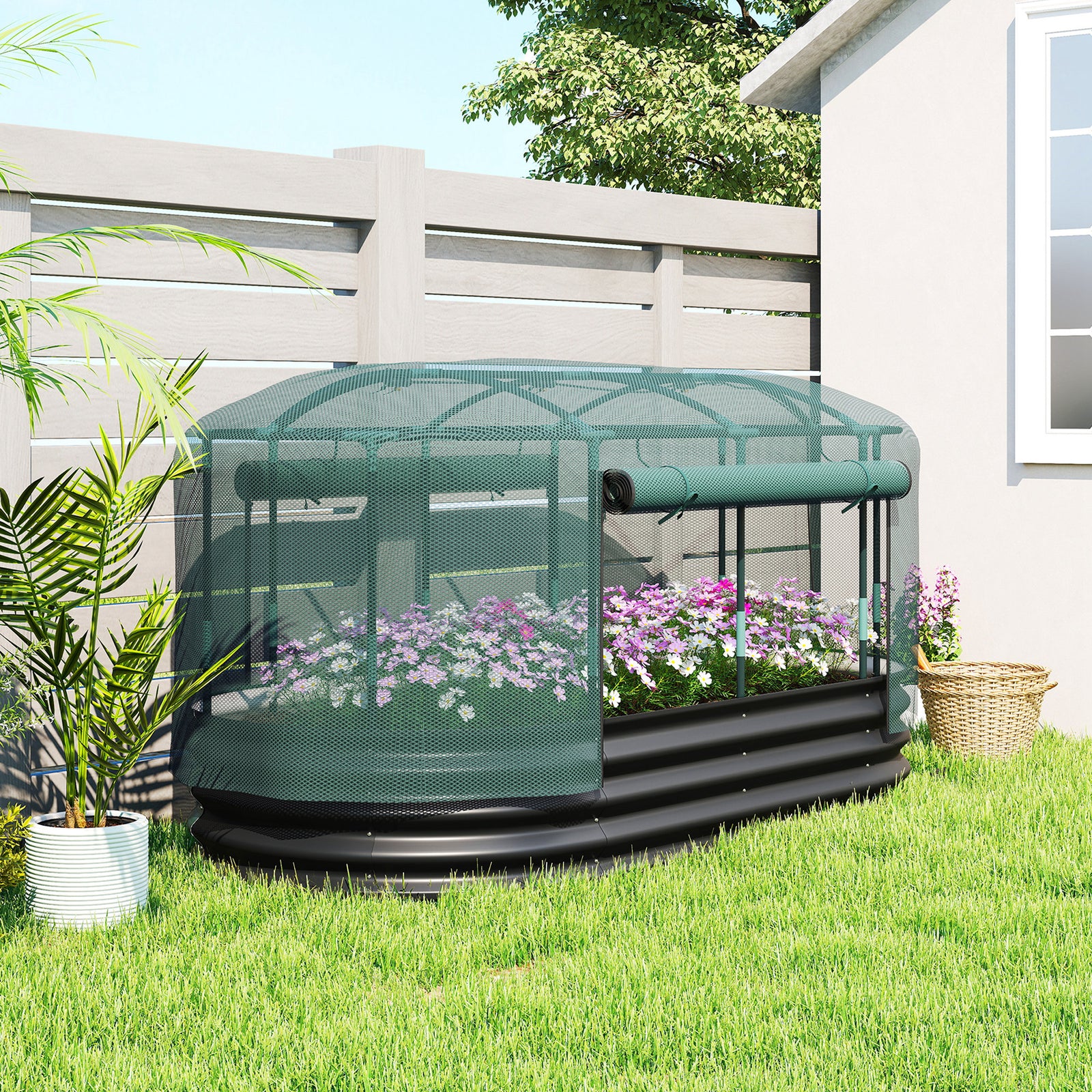Outsunny Raised Garden Bed With Self Watering System, Outdoor Planter