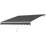 2.95 X 2.5m Manual Awning Canopy Sun Shade Shelter | Dark Gray