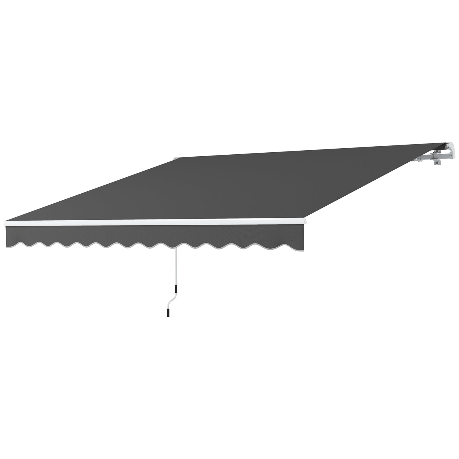 2.95 X 2.5m Manual Awning Canopy Sun Shade Shelter | Dark Gray