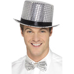 Sequin Top Hat, Silver