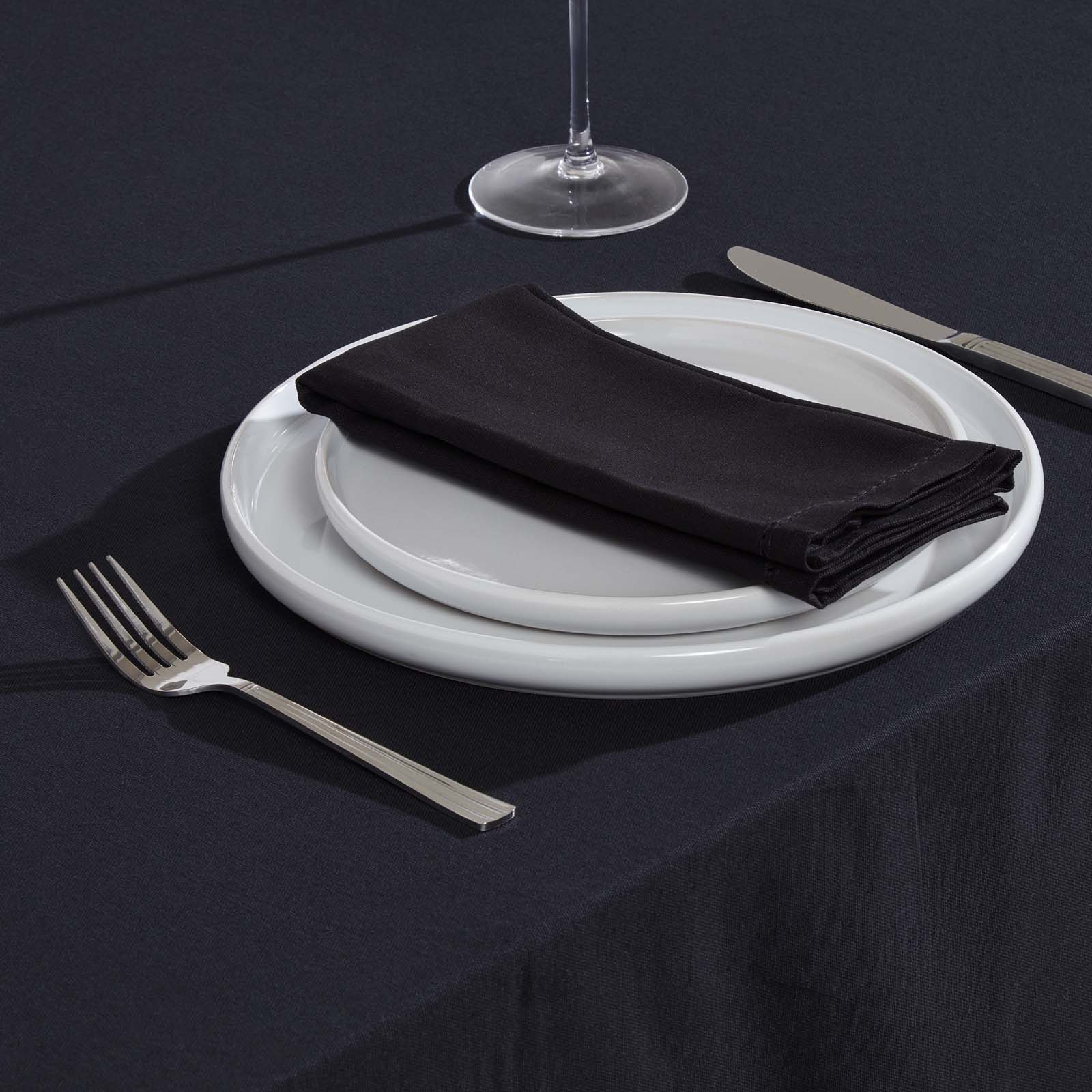 Plain Cotton Fabric 4 Napkins Set | 45cm x 45cm | Black
