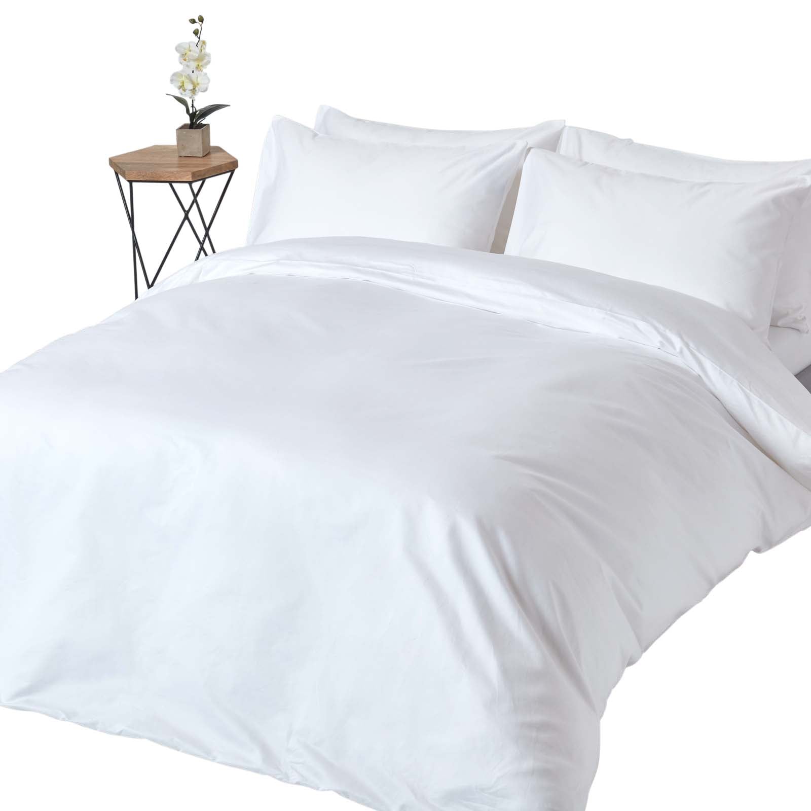 Egyptian Cotton Duvet Cover With Pillowcase 1000 Tc | Super King | White