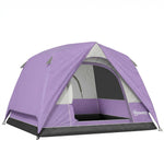 3-4 Person Camping Tent, Waterproof Tent | Purple
