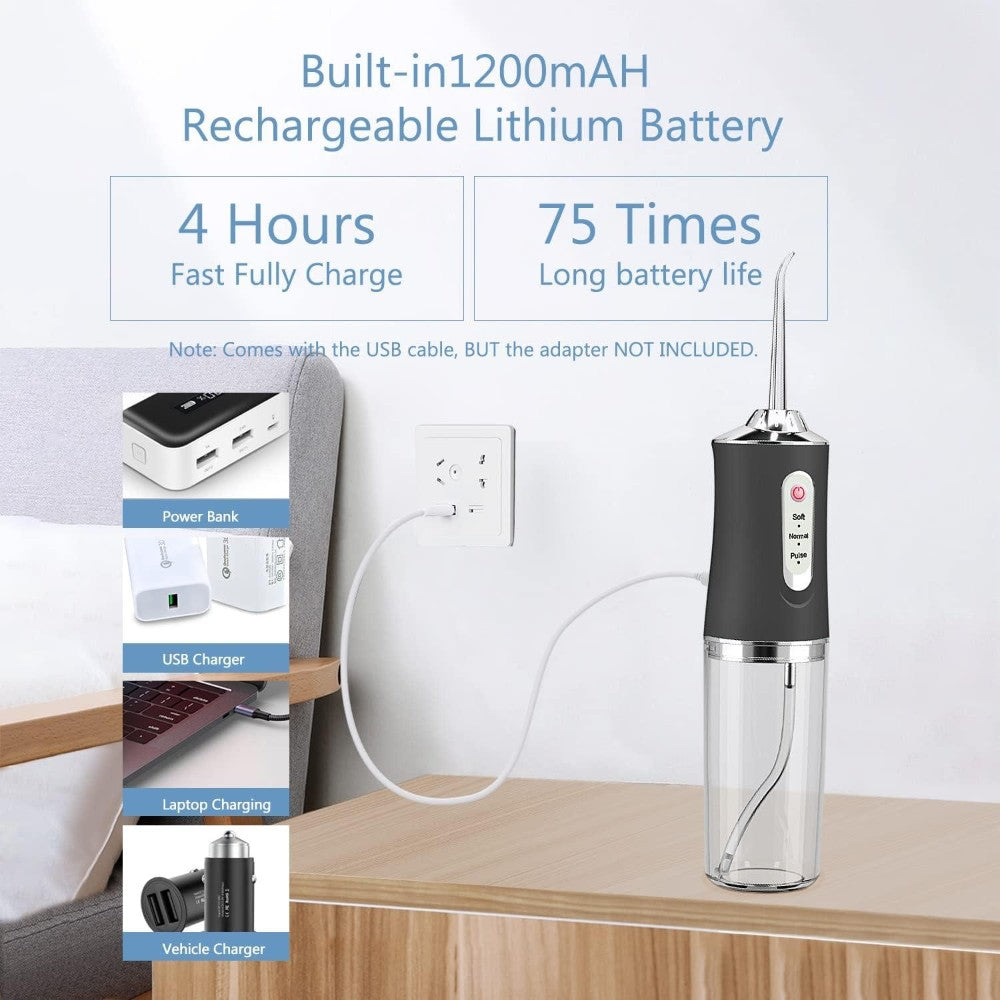 Dyzi Rechargeable Water Flosser – Portable Dental Cleaner With 4 Tips