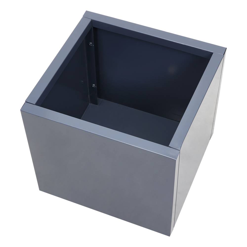 Zinc Galvanized Steel Planter Box With Drainage Hole –square Raised Planter Box Outdoor Balcony Garden Trough Pot | Large | Anthracite Grey