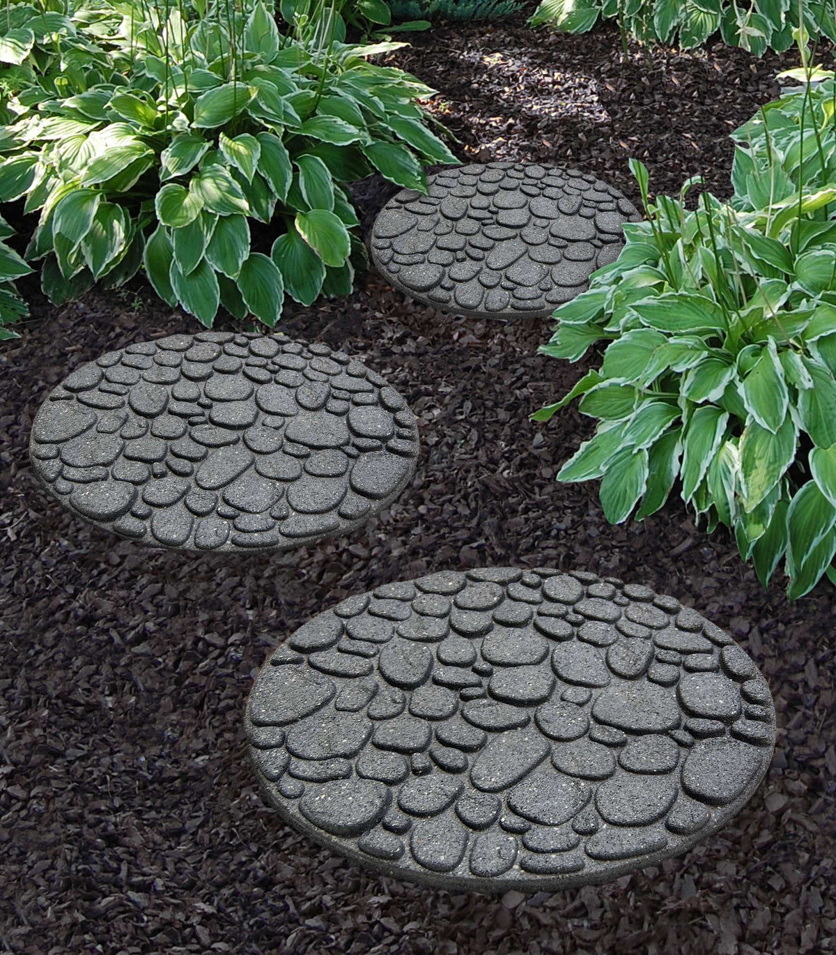 Rubber Garden Stepping Stones - River Rock | Set of 1 | Grey