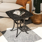 54 X 54cm Aluminium Garden Side Table W/ Umbrella Hole