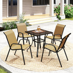 Outsunny Stackable Outdoor Chairs Set Of 4, Rattan With Armrests