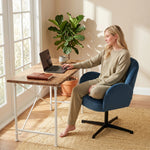 Modern Accent Chair, Shell Swivel Armchair | Dark Blue