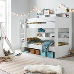 Olly Storage Bunk Bed Without Drawer With Spring Mattresses | Single | White