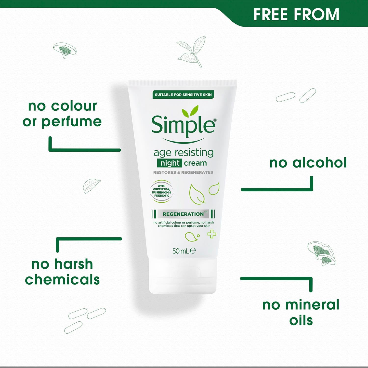 Regeneration Age Resisting Night Cream, 6pk X 50ml | Set-of-6 | White
