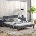 Single/double/king Upholstered Bed Frame With Wooden Slat | King