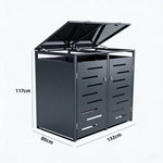 Outdoor Metal Bin Storage Galvanized Steel Lockable Wheelie Bin Storage Shed