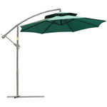 2.7m Cantilever Banana Parasol W/ Double Tier Canopy | Green