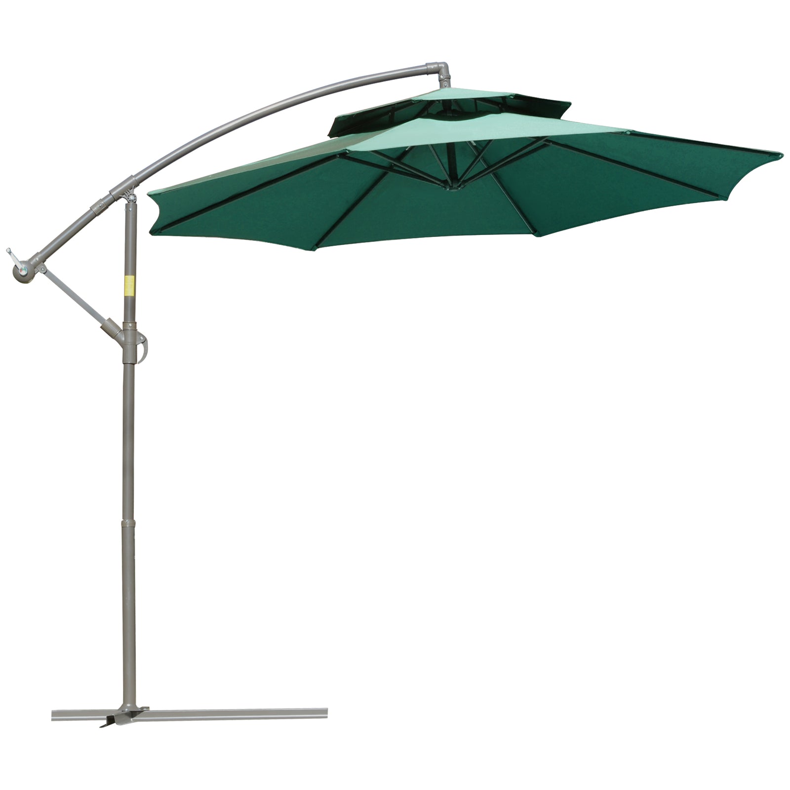 2.7m Cantilever Banana Parasol W/ Double Tier Canopy | Green