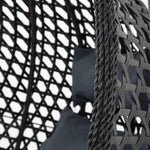 Luxurious Onyx Black Hanging Swing Pod Egg Chair With Deep Grey Cushions | 56 - 121cm | Charcoal Gray
