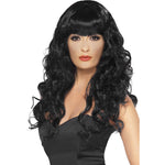 Siren Long Curly Wig With Fringe | Black