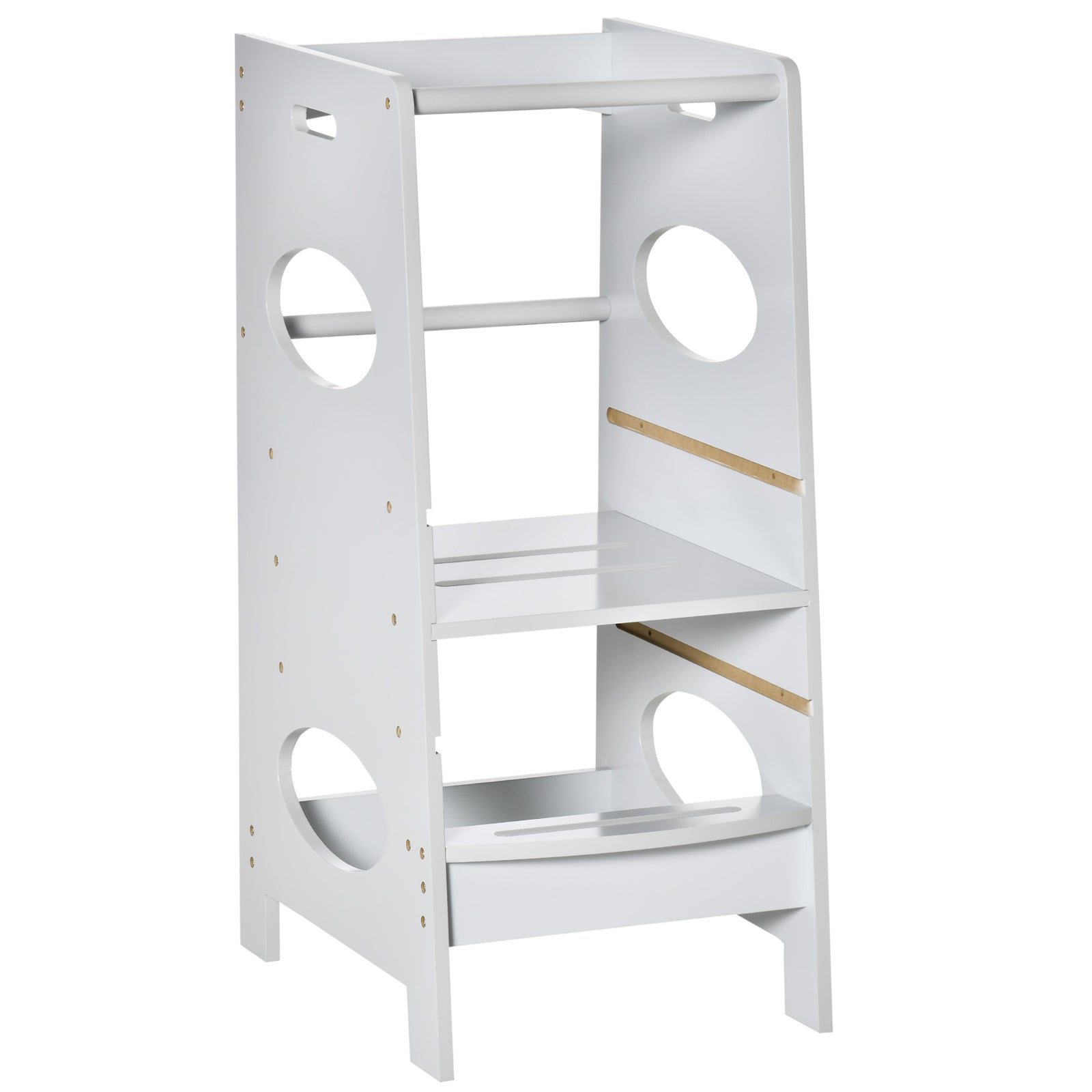 Step Stool Toddler Kitchen Stool With Adjustable Standing Platform | Grey
