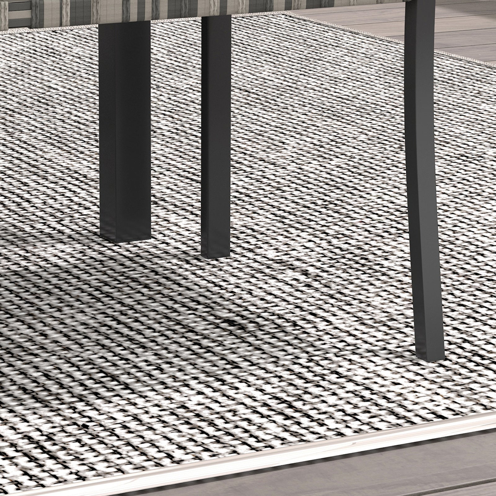 4 Seater Rattan Garden Furniture Set W/ Tempered Glass Top | Gray