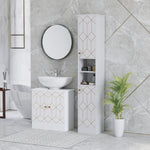 HOMCOM Slim Bathroom Cabinet, Bathroom Storage Cabinet With Doors, White