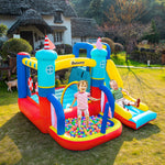 Kids Bouncy Castle With Slide Pool Trampoline Climbing Wall W/ Blower