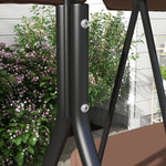 3-seat Swing Chair Garden Swing Seat W/ Adjustable Canopy | Brown