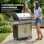 6 Burner Liquid Propane Gas Bbq Grill, Portable Gas Barbecue Grill