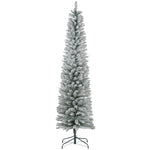 5/6/7ft Artificial Pencil Christmas Tree Realistic Green/White | 7ft | White