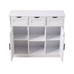 Wooden Sideboard Storage Cabinet With 3 Drawers And 2 Doors