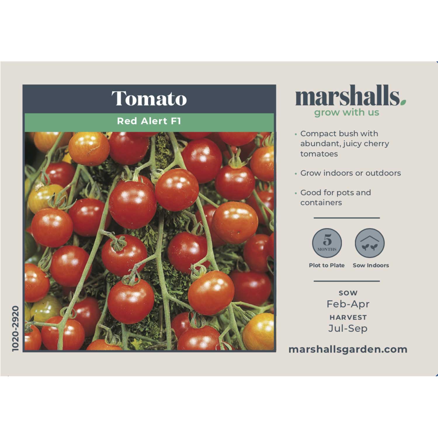 Red Alert F1 Cherry Tomato Seeds - Extra-early Compact | 25 Seeds
