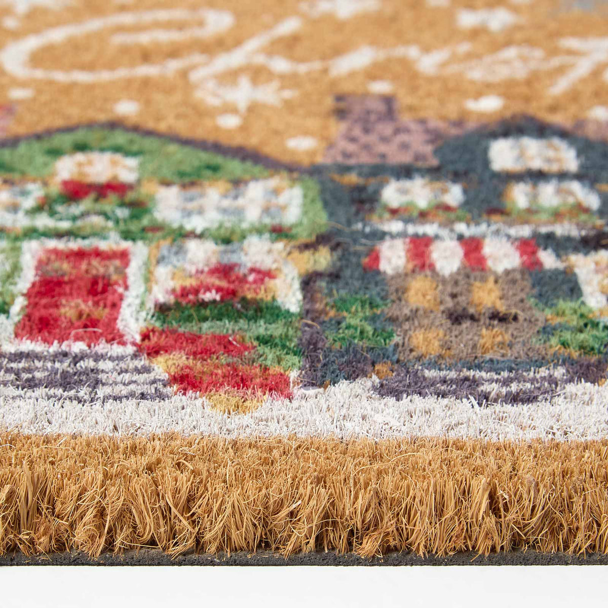 HOMESCAPES Christmas Village Doormat Coir, 40 X 60 Cm
