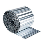Corrugated Metal Lawn Edging Garden Border Roll | 5m | Silver