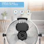Air Pro 14/16/20" Circular Floor Fan - Powerful Air Cooling Fan With 3 Speed Settings