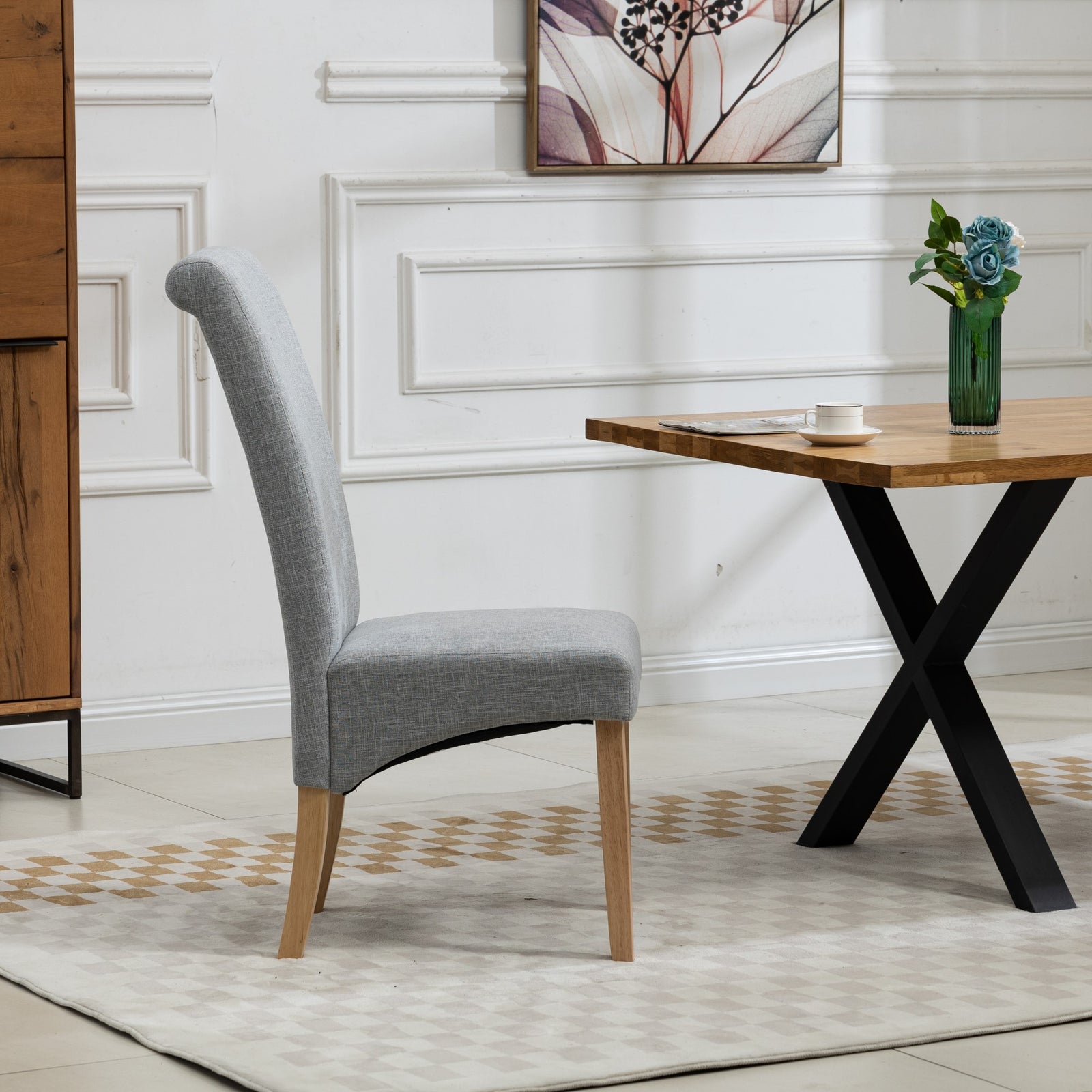 Set Of 2 Rimini Fabric Dining Chairs