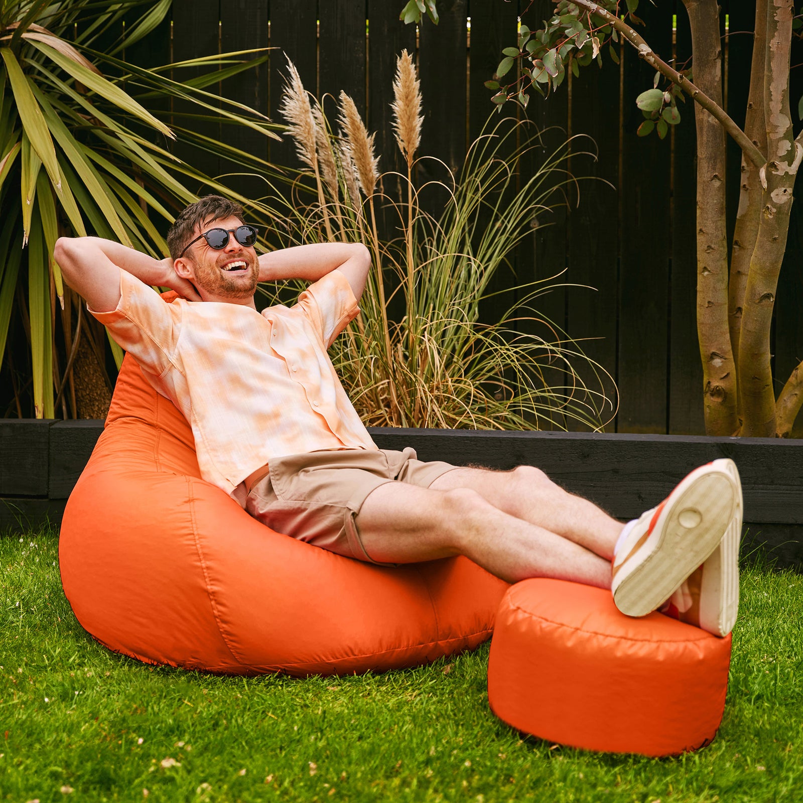 Recliner Indoor Outdoor Bean Bag Chair & Pouffe Chair | Orange