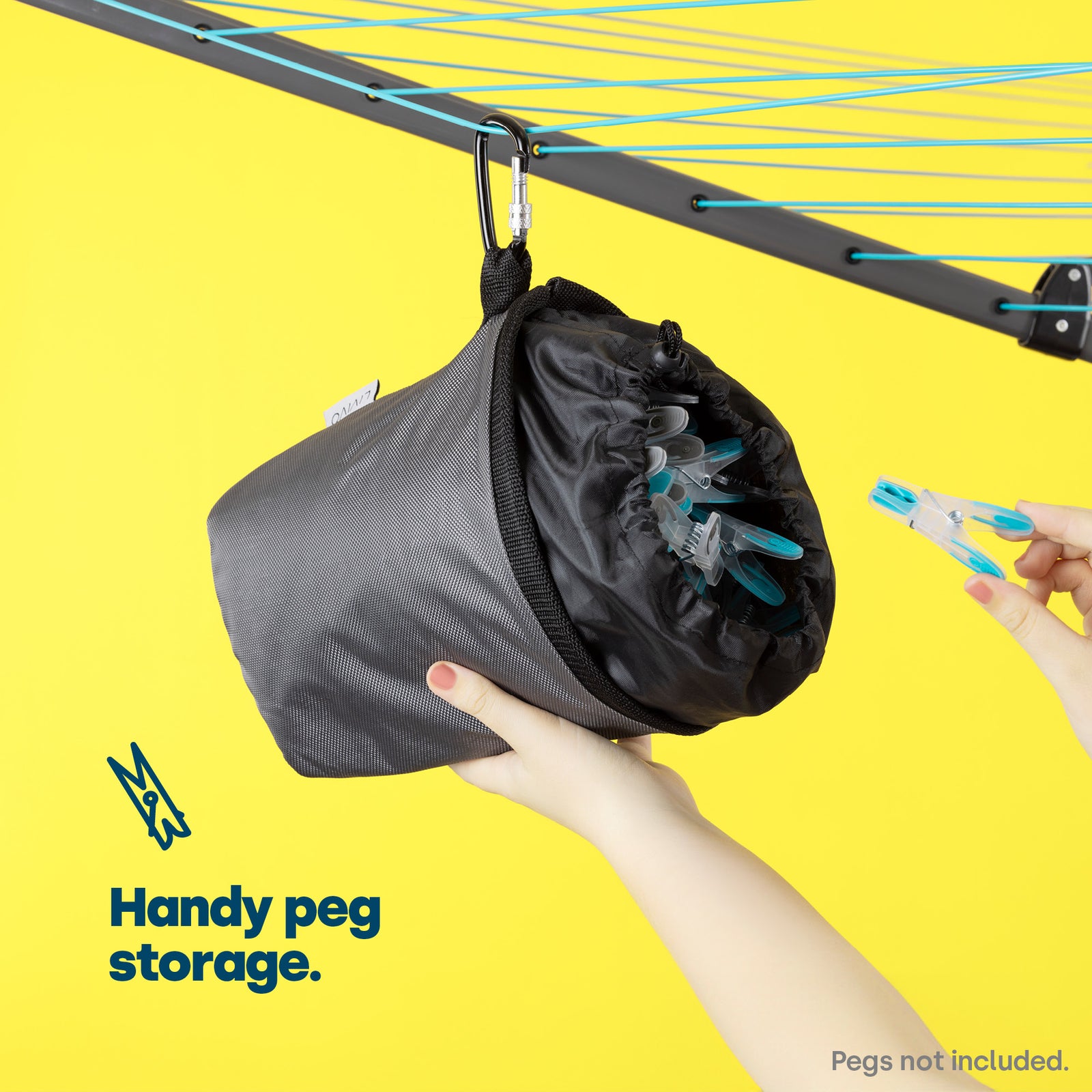 Clothes Peg Bag With Carabiner