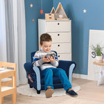 Child Armchair Kids Mini Sofa Chair With Armrest For 3-5 Years Old Blue