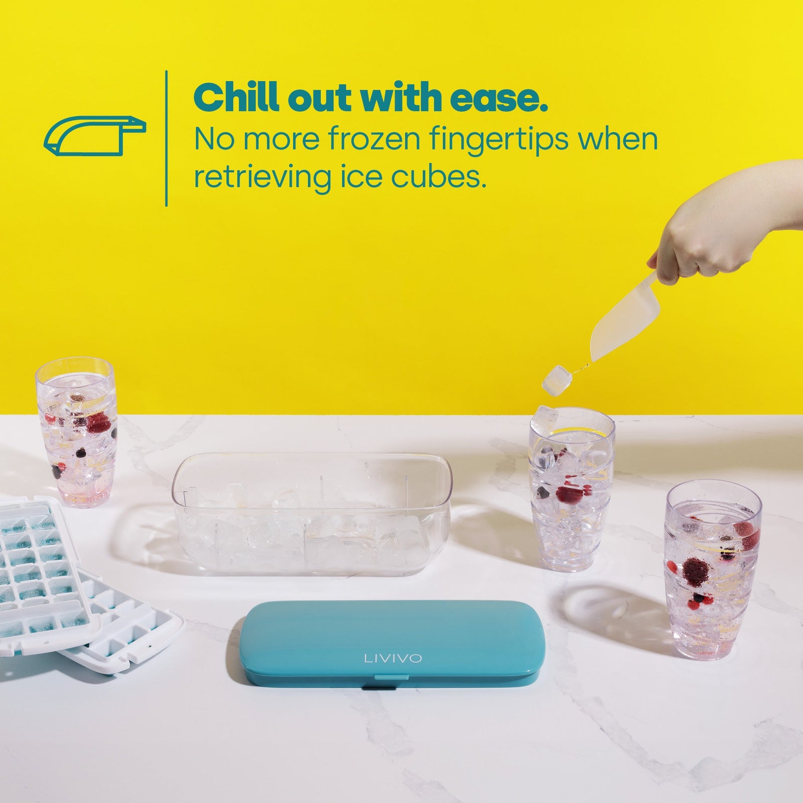Ice Cube Tray With Dispenser And Storage